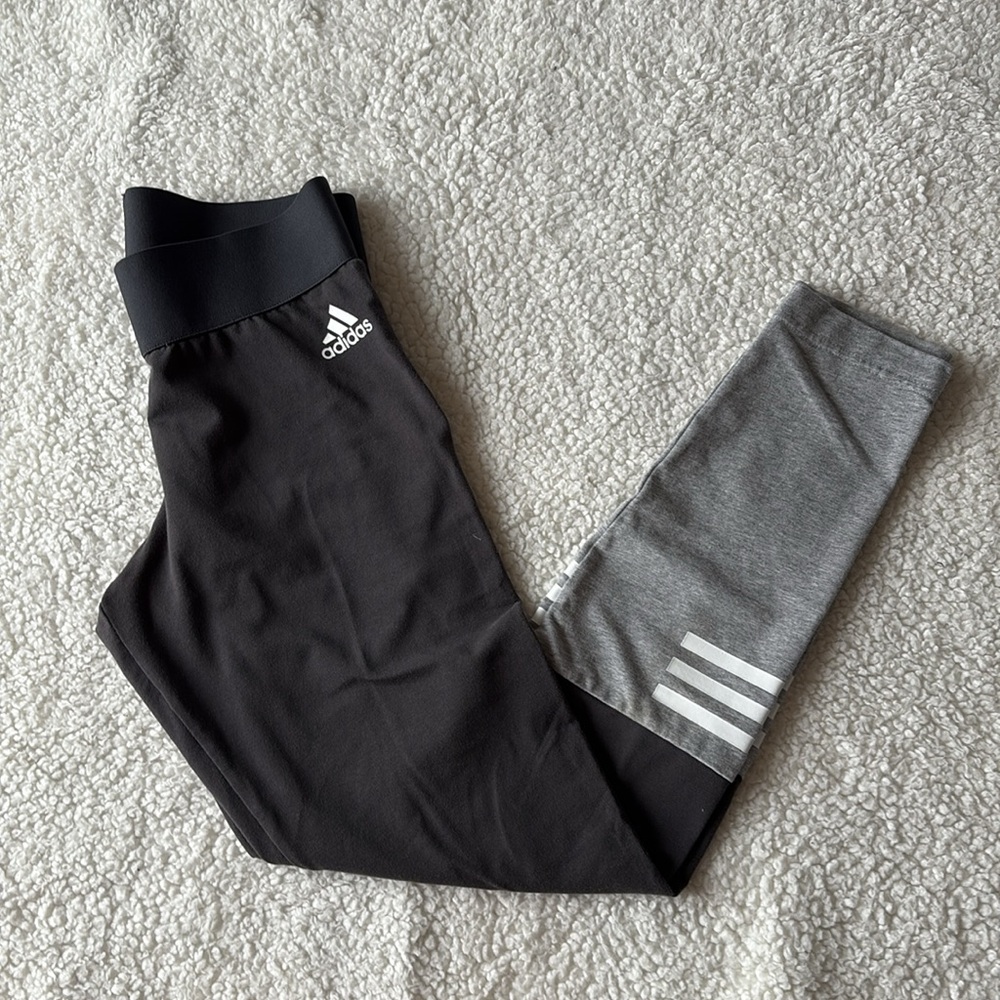 Adidas Black and Gray Leggings